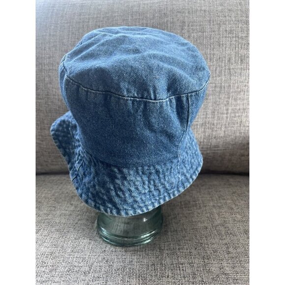 Vintage Faded Glory Y2K Bucket Hat Blue Denim Casual Grunge Streetwear Indie - Picture 4 of 6